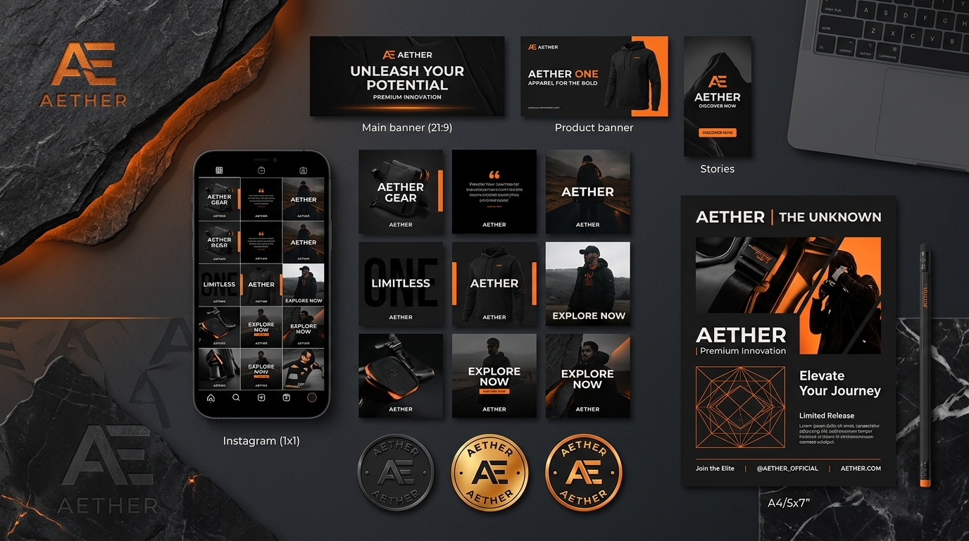 Brand Identity and Social Media Mockup