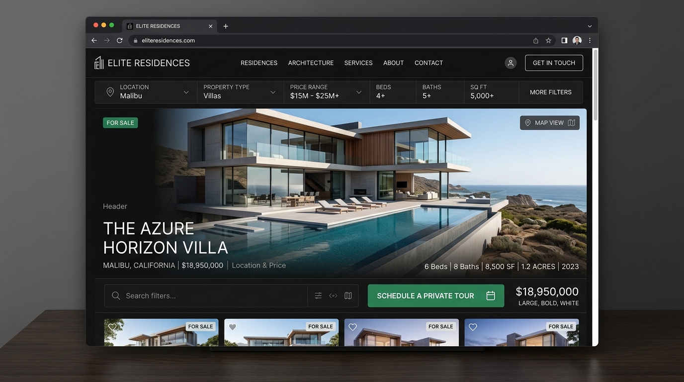 Real Estate Website Mockup