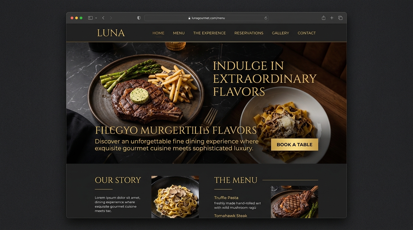 Restaurant Website Mockup